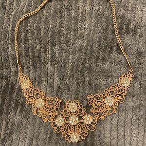 Rose gold costume necklace
